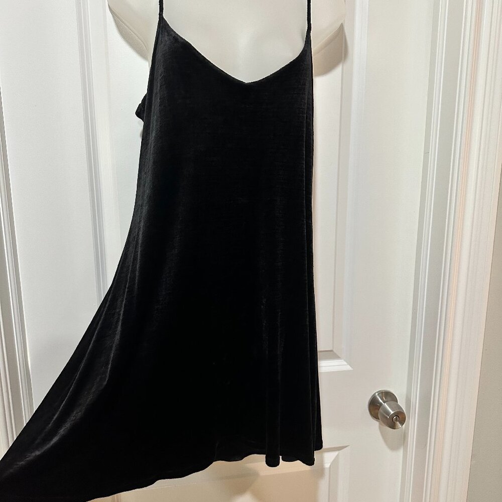 Vintage a.b.s. Evening Collection Black Velour Spaghetti Strap Mini, Size 8